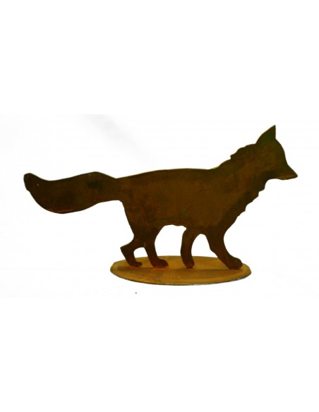 Mini Edelrost Fuchs laufend auf Platte Mini Edelrost Fuchs laufend auf Platte