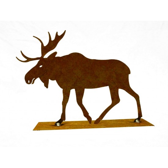 Edelrost Elch klein auf Platte