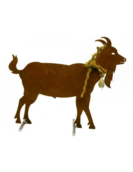 Edelrost Ziege mit Glocke 50 cm  - Mittel mit Querstangen Edelrost Ziege mit Glocke 50 cm  - Mittel mit Querstangen