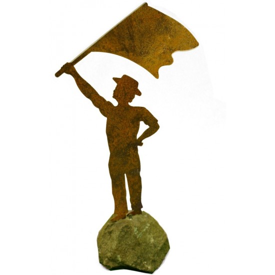 Rostdeko schweizer Fahnenschwenker auf Grantifels 40 cm hoch