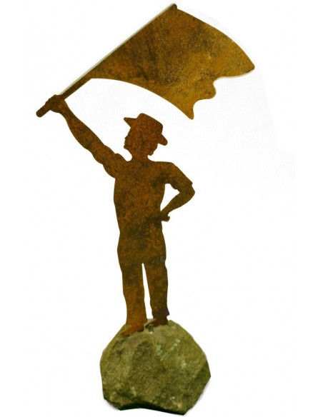 Rostdeko schweizer Fahnenschwenker auf Grantifels 40 cm hoch