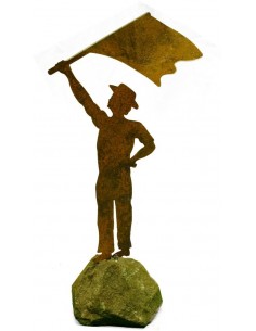 Rostdeko schweizer Fahnenschwenker auf Grantifels 40 cm hoch 2