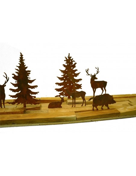 Edelrost WildStecker Set, 10 Tiere bis 16cm cm zum Einschlagen in Holz  Artikel WiStSet Hirsch und Rehe
