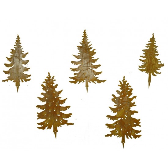Edelrost TannenStecker Set 5 Bäume 20 bis 25cm Miniwald