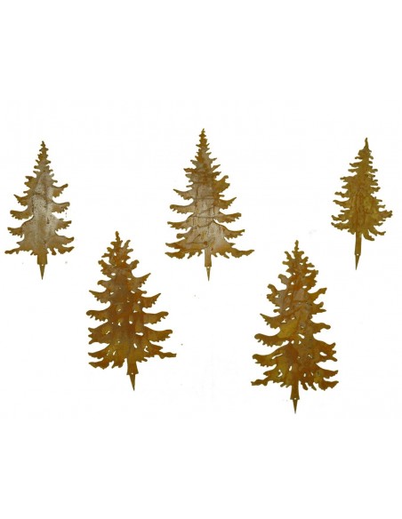 Edelrost TannenStecker Set 5 Bäume 20 bis 25cm Miniwald