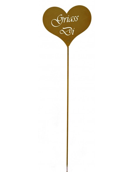Griass Di Herz auf Stab 100 cm (moderne Schrift) 