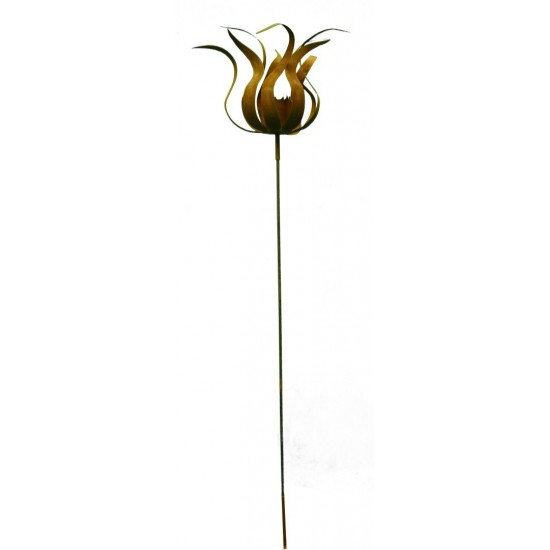 Edelrost Feuerblume "Fiamma" auf Stab, für BG1, H ca.40 cm, Stab 100 cm Saremo