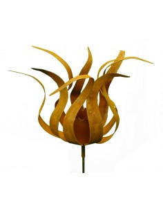 Edelrost Feuerblume "Fiamma" auf Stab, für BG1, H ca.40 cm, Stab 100 cm Saremo