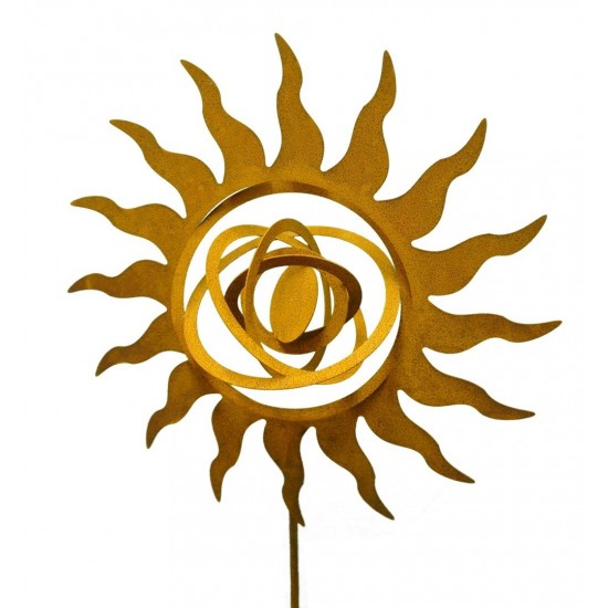 Rost Gartenstecker Planetensonne Edelrost Sonne Skulptur Ø 30 cm Rostige Sonne
