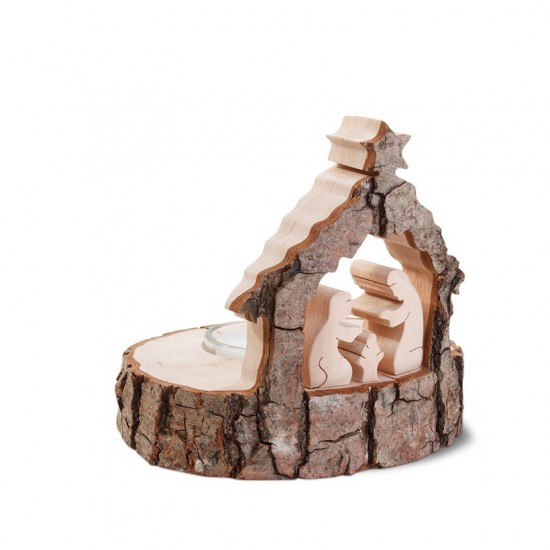 Teelicht Krippe ø 11-12 cm, H: 12 cm