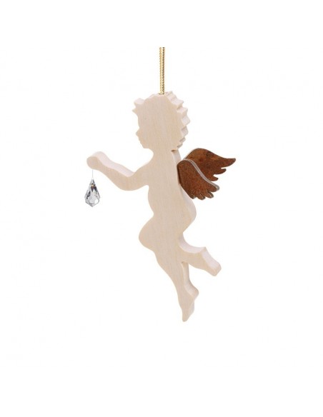 Anh. Ahornengel mit Stahlflügeln + Kristall Typ 2 H: ca. 8 cm