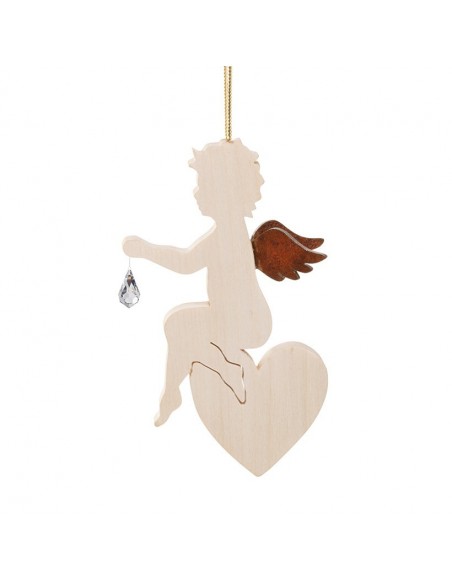 Anh. Ahornengel mit Stahlflügeln + Kristall Typ 1 H: ca. 8 cm