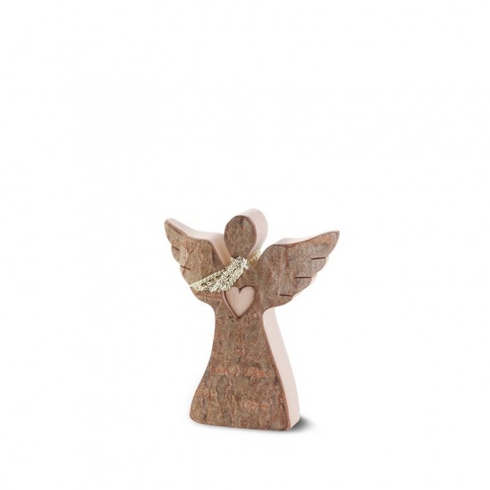 Rindenengel mit Herz, stehend Gr. 1 H: 6,5 cm