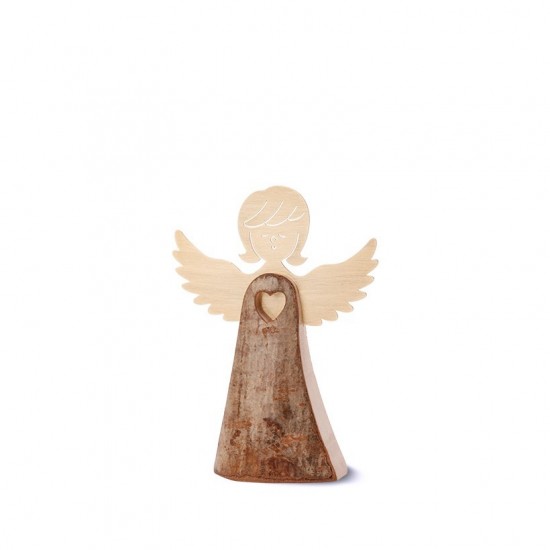 Engelfigur mit Herz und Messingflügeln, Typ 1, Gr. 1 H: 7 cm