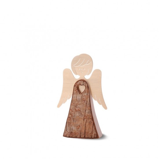 Engelfigur mit Herz und Messingflügeln, Typ 2, Gr. 1 H: 7,5 cm