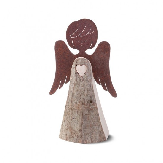 Engelfigur mit Herz und Metallflügeln, Typ 2, Gr. 3 H: 26 cm
