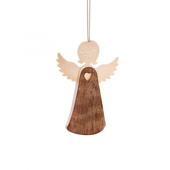 Rindenengel mit Herz fliegend, Typ 1, Gr. 1 H: 7,5 cm