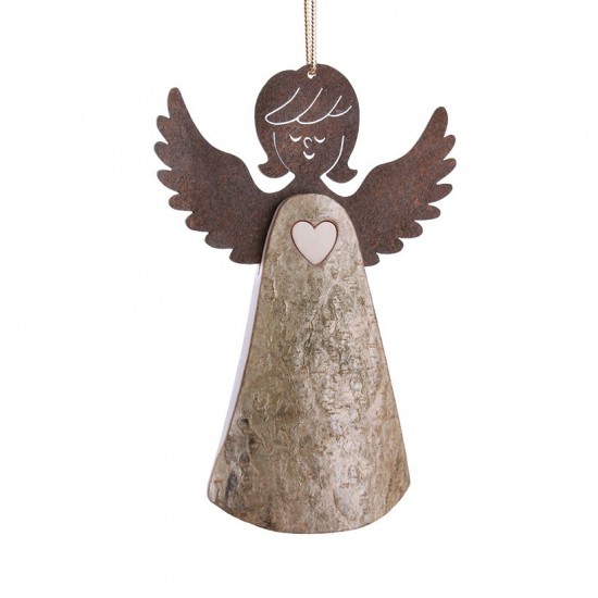 Rindenengel mit Herz fliegend, Typ 1, Gr. 2 H: 13 cm