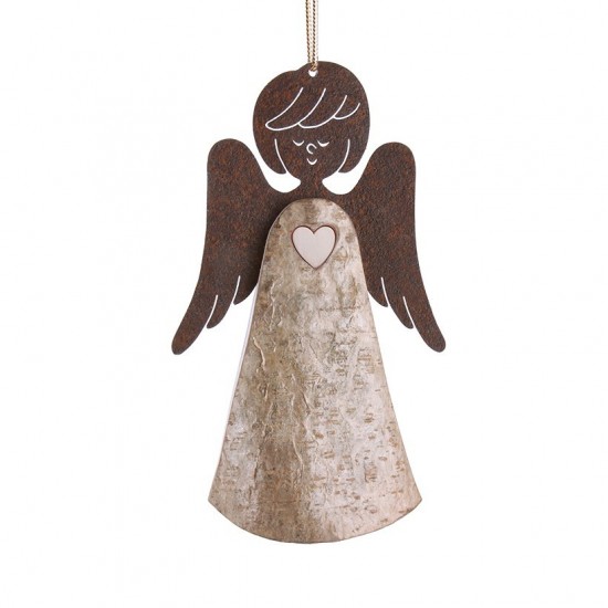 Rindenengel mit Herz fliegend, Typ 2, Gr. 2 H: 13 cm