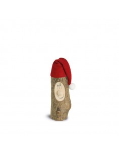 Weihnachtswichtel Gr. 1 mit Filzmütze ca. 5 cm - Holzart Laubholz mit Rinde Natur