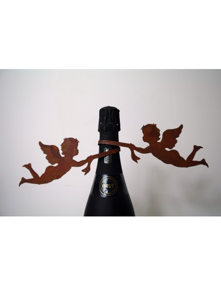 2 Engel an Schleife zum Wickeln für Weinflasche