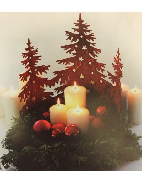 3 Tannenbäume im Halbring 58 cm Breit
