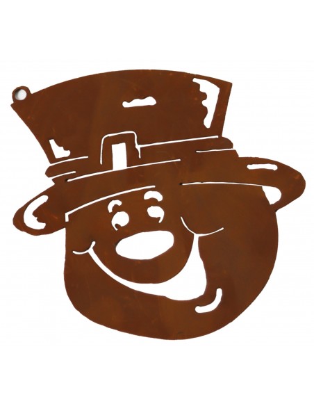 Edelrost Christbaumschmuck Schneemankopf 8 cm hoch