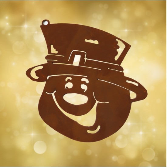 Edelrost Christbaumschmuck Schneemankopf 8 cm hoch