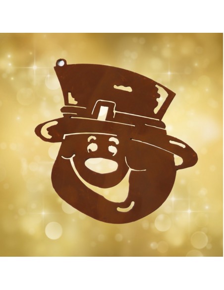 Edelrost Christbaumschmuck Schneemankopf 8 cm hoch