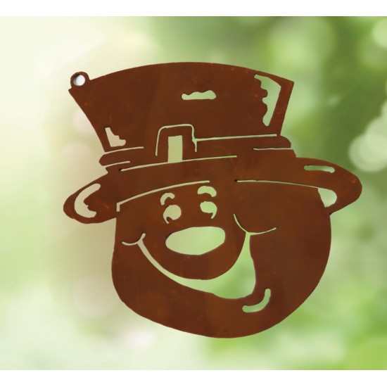 Edelrost Christbaumschmuck Schneemankopf 8 cm hoch