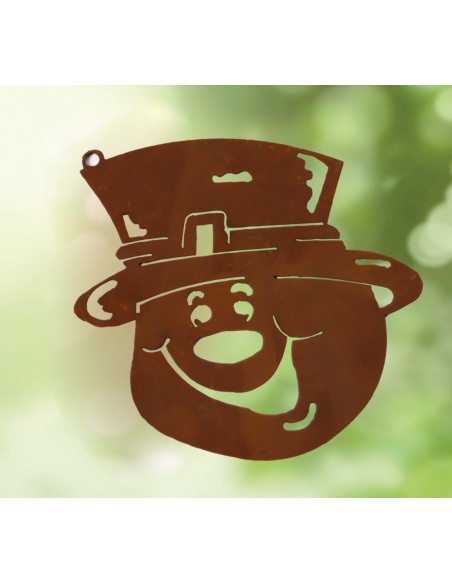 Edelrost Christbaumschmuck Schneemankopf 8 cm hoch