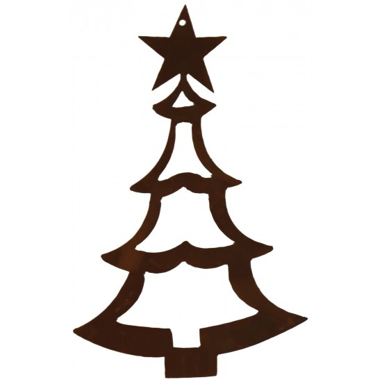 Rost Christbaum Schmuck Tanne 1 innen offen 8 cm hoch