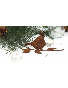 Rost Vogel für Glas  - mt umgebogenen Blatt 2