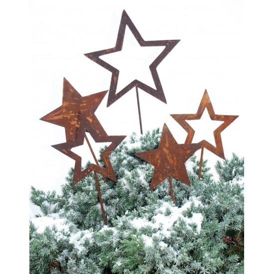 Stern Stecker offen symetrisch Ø 25 mit Stab 80 cm