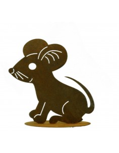 große lustige Rost Maus 23 x 21 cm