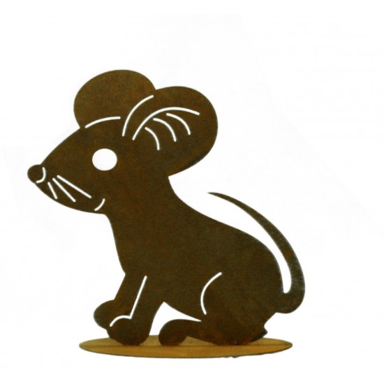 große lustige Rost Maus 23 x 21 cm