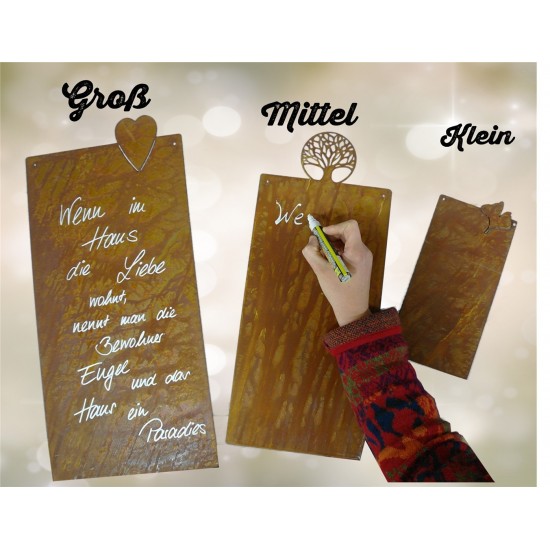 Blanko Rostschild Mittel Motiv Engel Mirabell 40 x 20 cm
