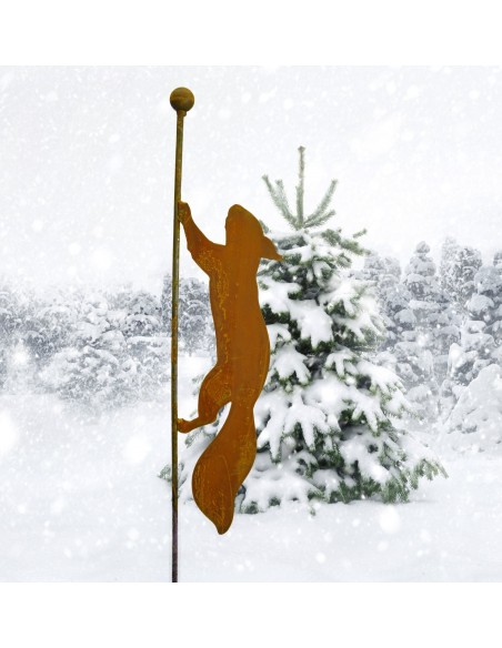 laufendes Eichhörnchen Gartenstecker 119 cm hoch