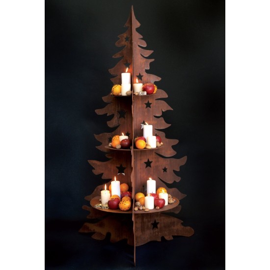 3 teilige Tanne mit Stenrenausschnitten und Ablagefächern
