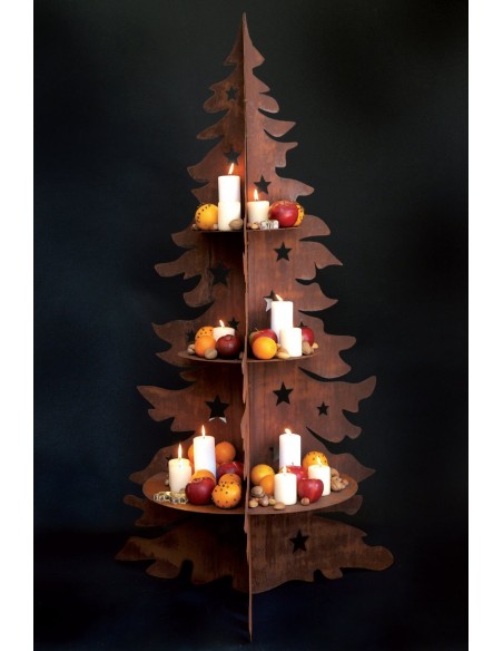 3 teilige Tanne mit Stenrenausschnitten und Ablagefächern