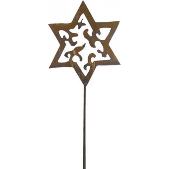 Stern groß aus Metall auf Stab 1,5