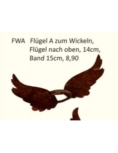 Flügel zum Wickeln A, nach oben Flügel 14cm, Band 15cm, 2