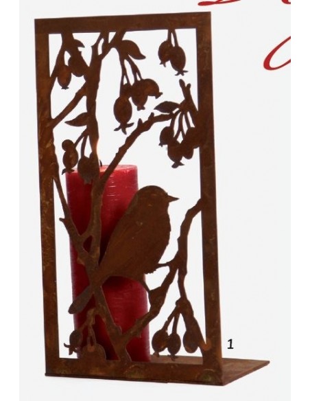 Bild Vogel mit Beeren auf Platte  H 33cm, B 17,7cm,