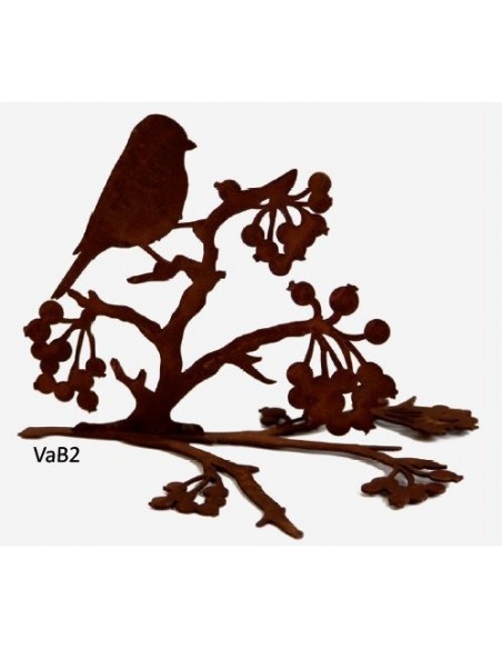 Vogel auf Ast mit Beeren, für Vasen bis d 28cm L 29cm, H 17cm,