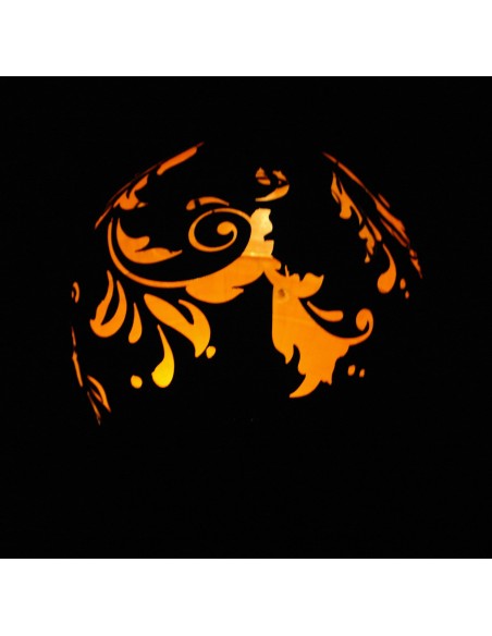 Rost Kugel 40cm mit Barockmuster u. Öffnung zum Beleuchten Rost Kugel 40cm mit Barockmuster u. Öffnung zum Beleuchten