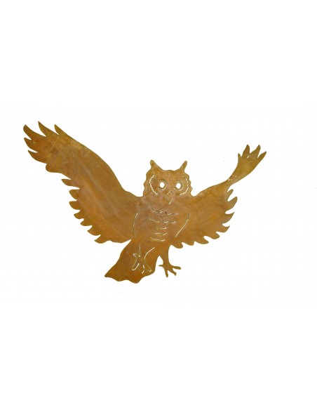 Rost Eule fast lebensgroß 67 cm zum Aufhängen Edelrost Gartenfigur - rostige Gartendeko 