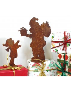 Santa (30 cm) mit Junge (19cm) im Set auf Platte 2