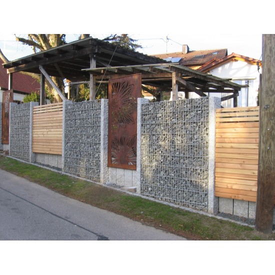 Edelrost Sichtschutz Saremo Paravent Gerbera geschlossen 200 cm hoch 