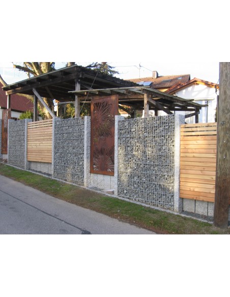 Edelrost Sichtschutz Saremo Paravent Gerbera geschlossen 200 cm hoch 