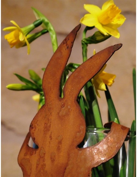 Rost Häschen "Bunny" kletternd, zum Einhängen 25 cm hoch
